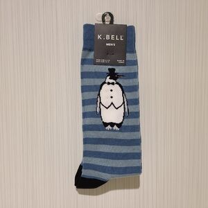 K. Bell Penguin Men's Cotton Dress Socks with Stripes